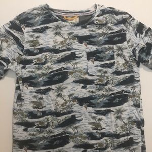 Cotton Shirt with Island And Boat Design